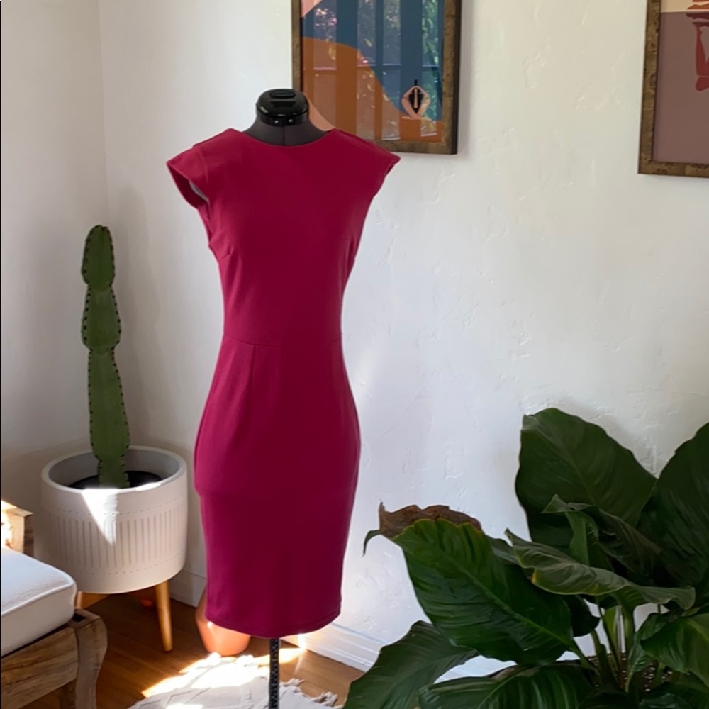 Top Shop bright pink cap sleeve dress